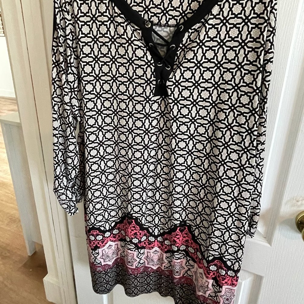 multi colored knee length dress